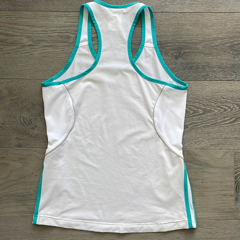 Adidas White and Turquoise Racer Back Tank-M - Picture 5 of 5